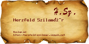 Herzfeld Szilamér névjegykártya